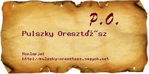 Pulszky Oresztész névjegykártya